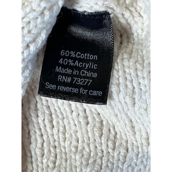 Simply Vera Women's Cable Knit cream sweater. Braided Detail. Dolman Style? - Picture 5 of 6